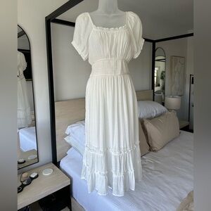Speed Limit Fairycore Cottagecore White Tie-Back Maxi Dress